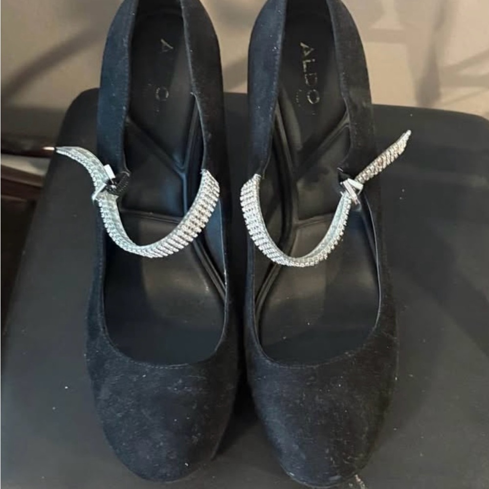 ALDO Black Heels with Sparkling Strap